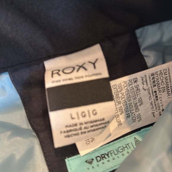 Roxy Backyard snow pants, aqua blue size large - Picture 4 of 8